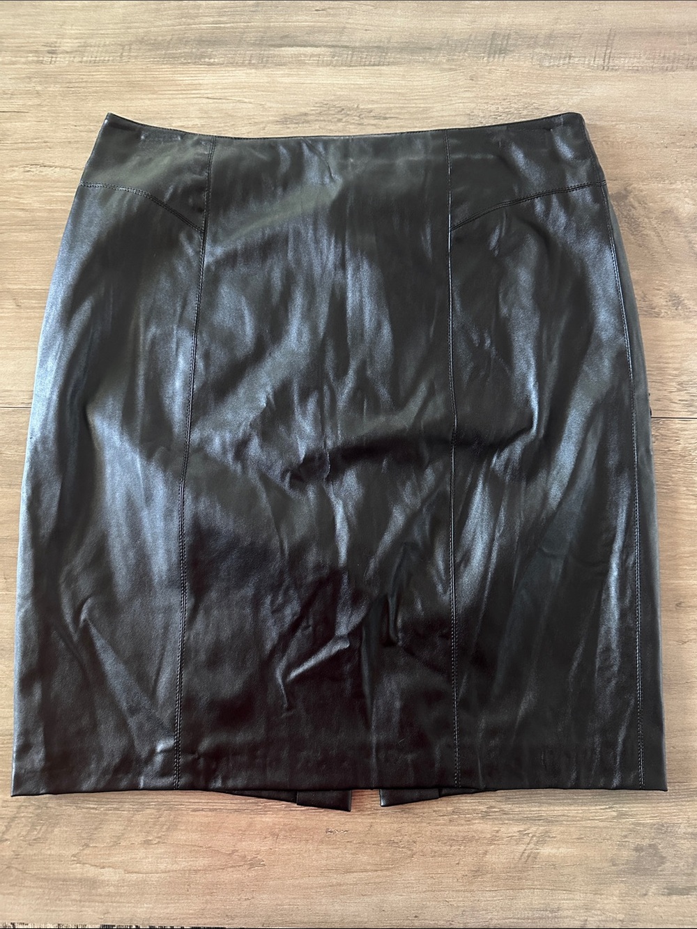 Zelda Black Faux Leather Pencil Skirt - Classic Women's Skirt